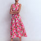 Sleeveless Poplin Dress-Pink Radiant Bloom OMFORT