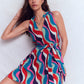 Viv Double Cloth Short Dress-Wiggle Print OMFORT