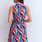 Viv Double Cloth Short Dress-Wiggle Print OMFORT