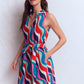 Viv Double Cloth Short Dress-Wiggle Print OMFORT