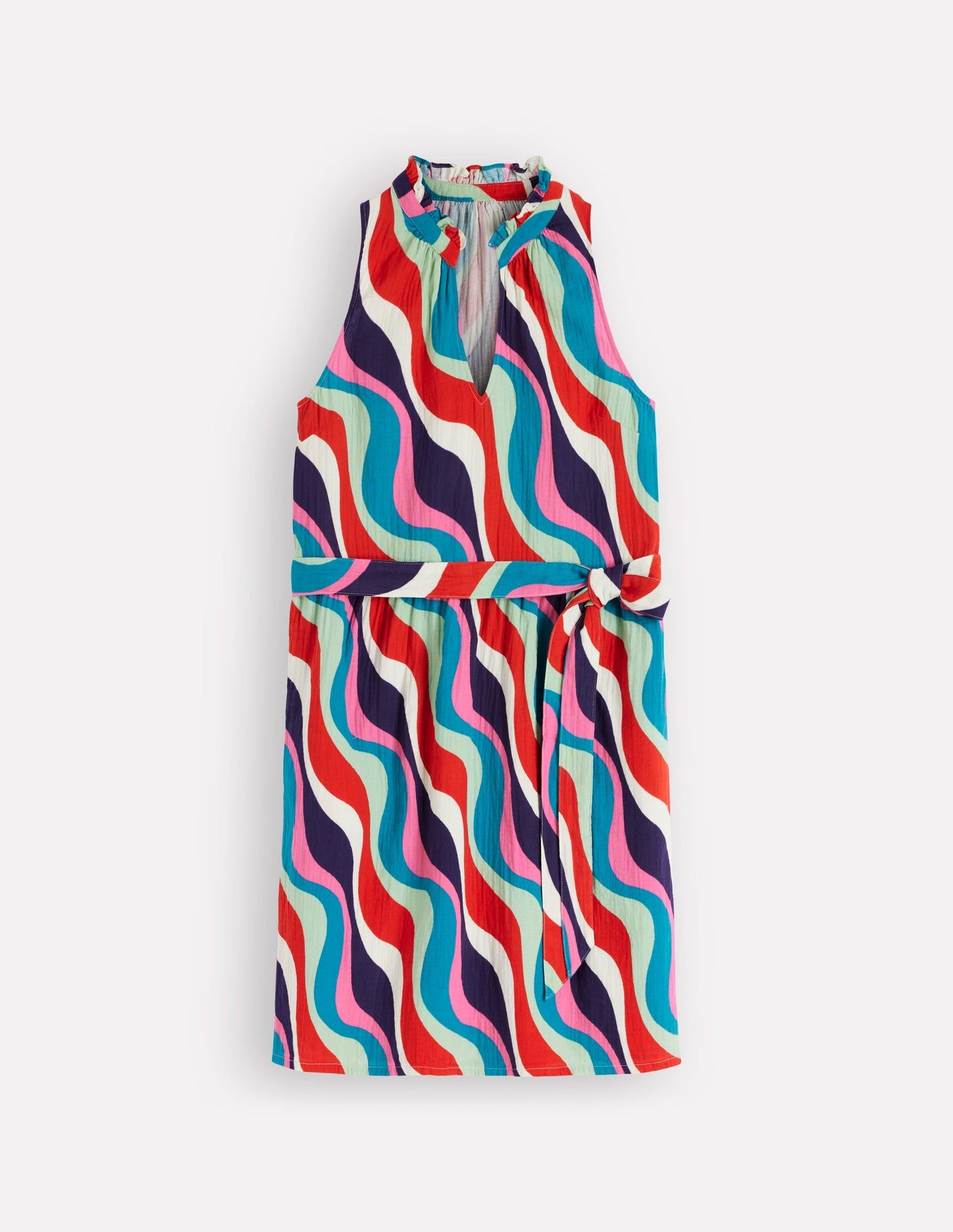 Viv Double Cloth Short Dress-Wiggle Print OMFORT
