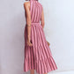 Viv Double Cloth Maxi Dress-Brown Pink Stripe OMFORT