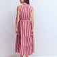Viv Double Cloth Maxi Dress-Brown Pink Stripe OMFORT