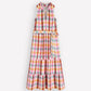 Viv Double Cloth Maxi Dress-Multi Check OMFORT