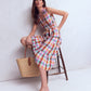 Viv Double Cloth Maxi Dress-Multi Check OMFORT