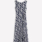 Tamsin Jersey Midi Dress-French Navy, Rhythmic Wave OMFORT