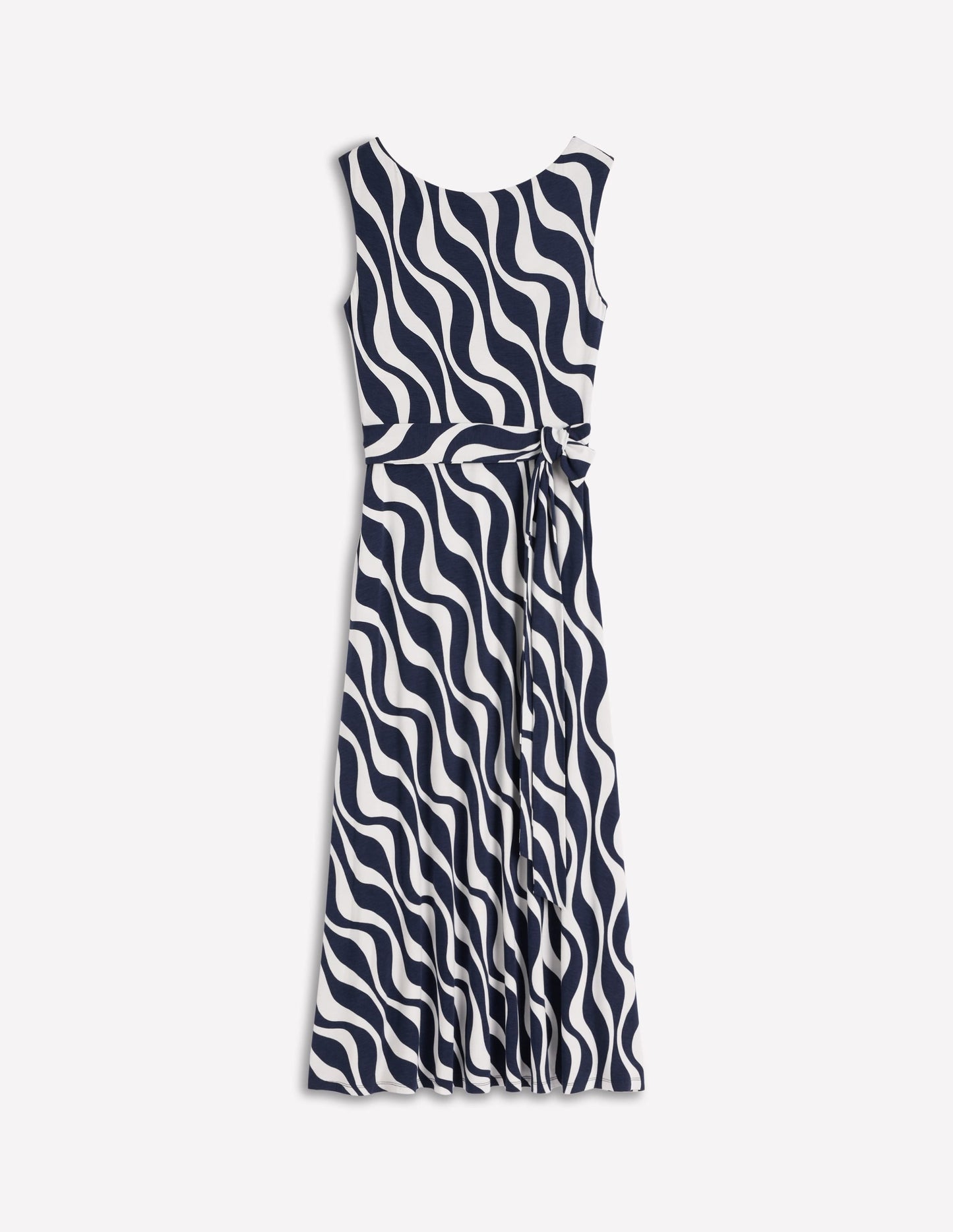 Tamsin Jersey Midi Dress-French Navy, Rhythmic Wave OMFORT