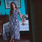 Tamsin Jersey Midi Dress-French Navy, Rhythmic Wave OMFORT