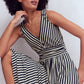 Elodie Jersey Maxi Dress-Navy and Ivory Stripe OMFORT