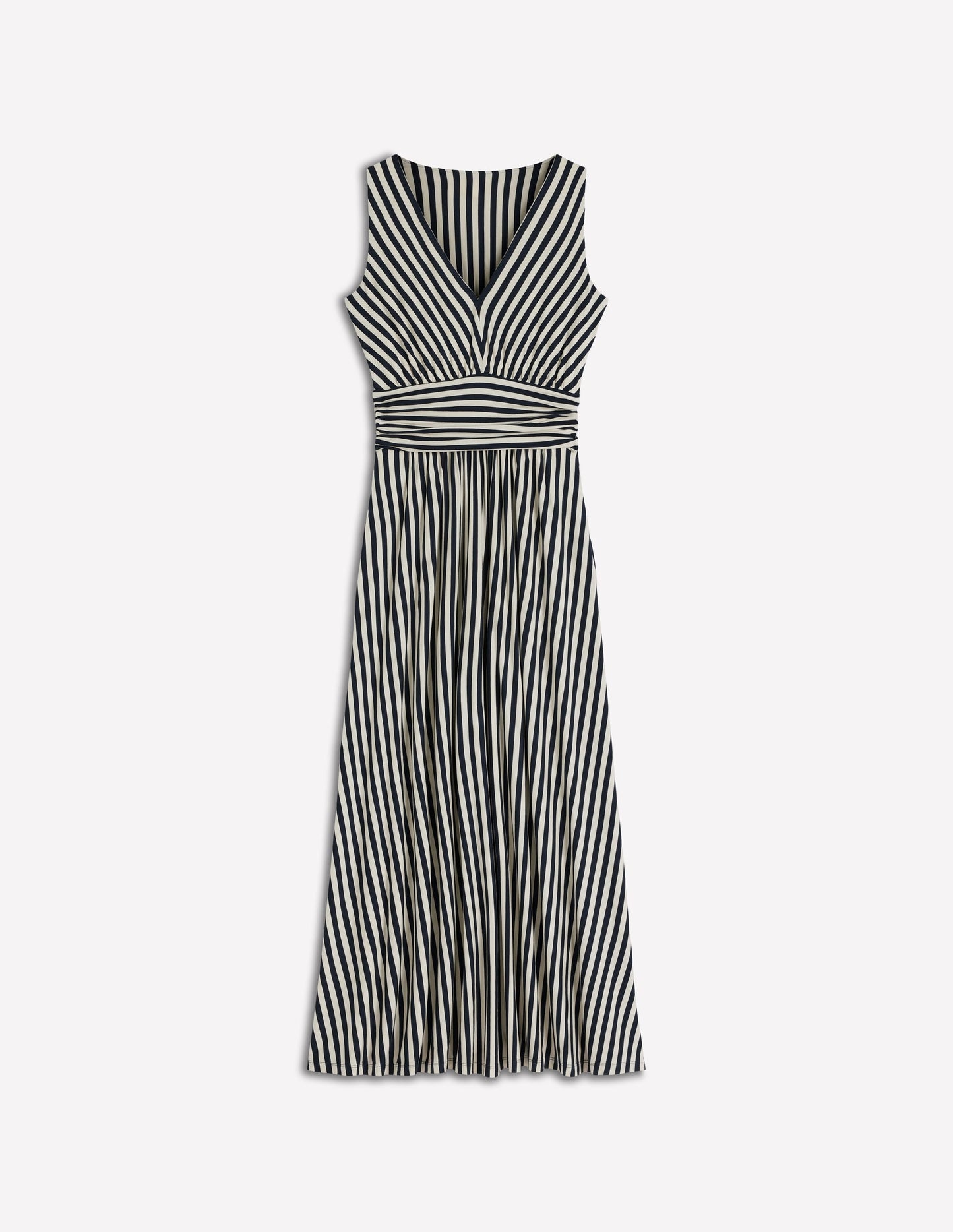 Elodie Jersey Maxi Dress-Navy and Ivory Stripe OMFORT