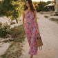 Sydney Twist Neck Jersey Dress-Pink Paisley OMFORT