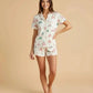 Architectural Print Lapel Pajama Set OMFORT