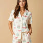 Irregular Print Short-Sleeve Pajama Set OMFORT