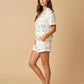 Irregular Print Short-Sleeve Pajama Set OMFORT
