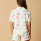 Irregular Print Short-Sleeve Pajama Set OMFORT