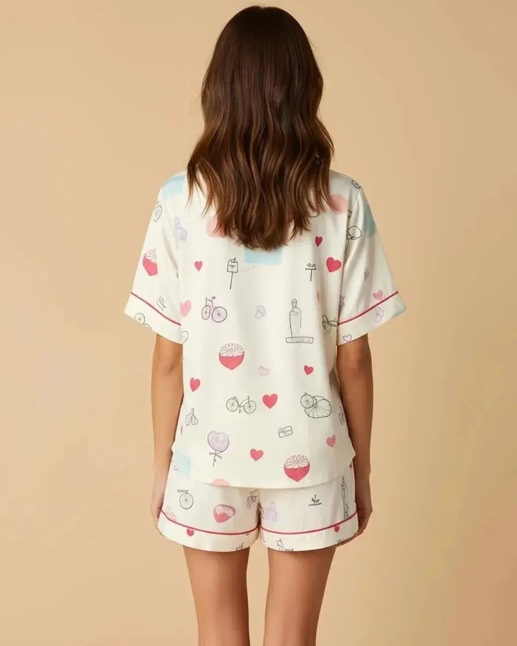 Cartoon Printed Button Pajama Set OMFORT