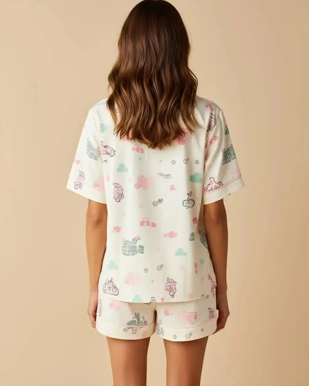Colorful Printed Two-Piece Pajama Set OMFORT