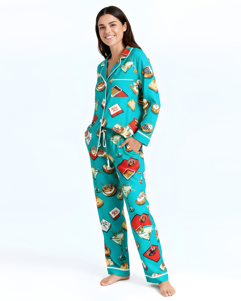 Dessert Drink Print Pajama Set OMFORT