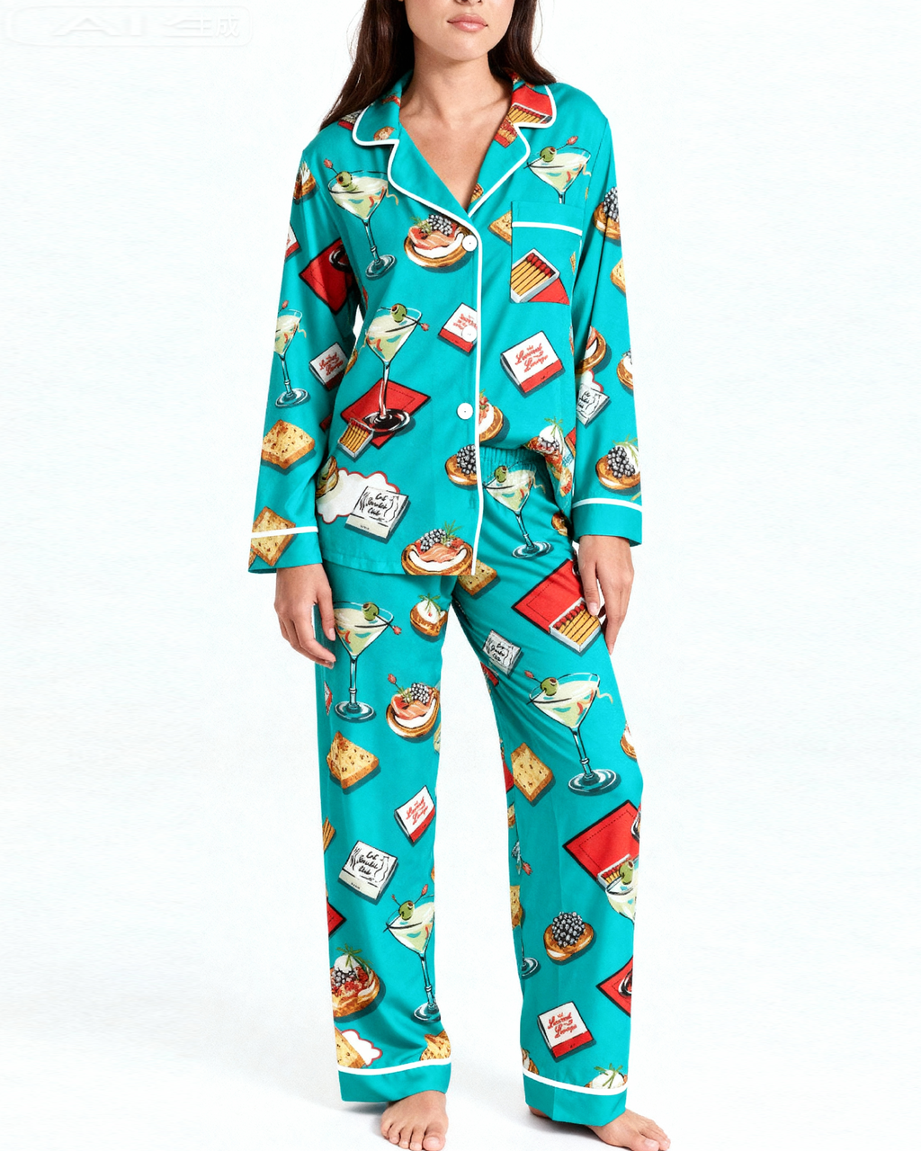 Dessert Drink Print Pajama Set OMFORT