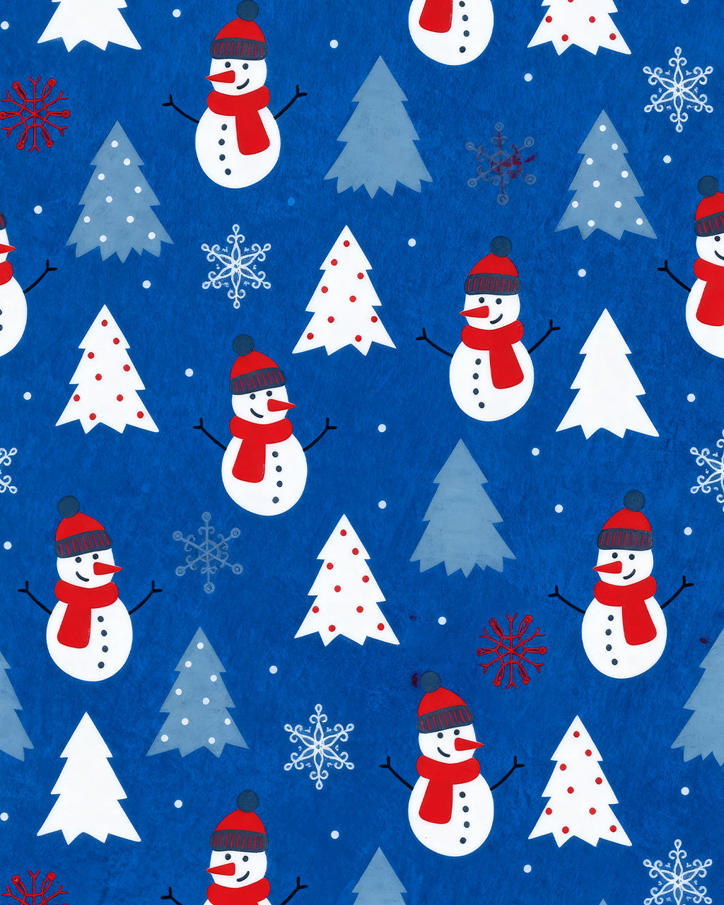 Christmas Snowman And Trees Print Pajama Set OMFORT