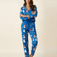 Christmas Snowman And Trees Print Pajama Set OMFORT