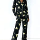 Black Martinis Olives Print Pajama Set OMFORT