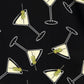 Black Martinis Olives Print Pajama Set OMFORT