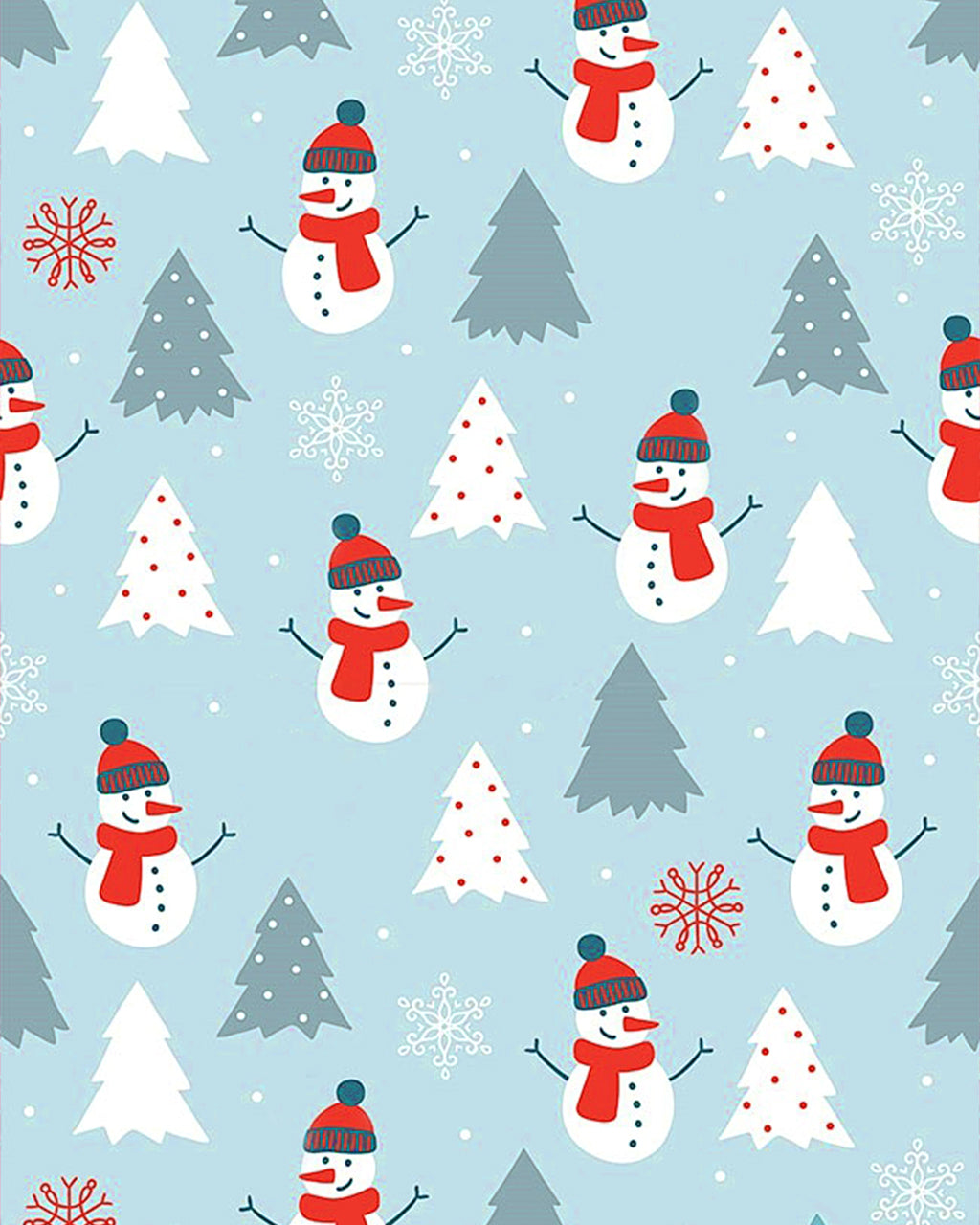 Christmas Snowman And Trees Print Pajama Set OMFORT