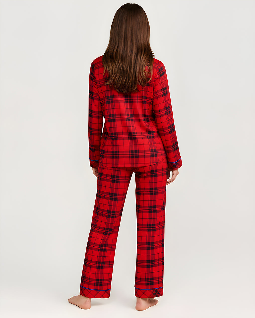 Scottish Tartan Print Pajama Set OMFORT