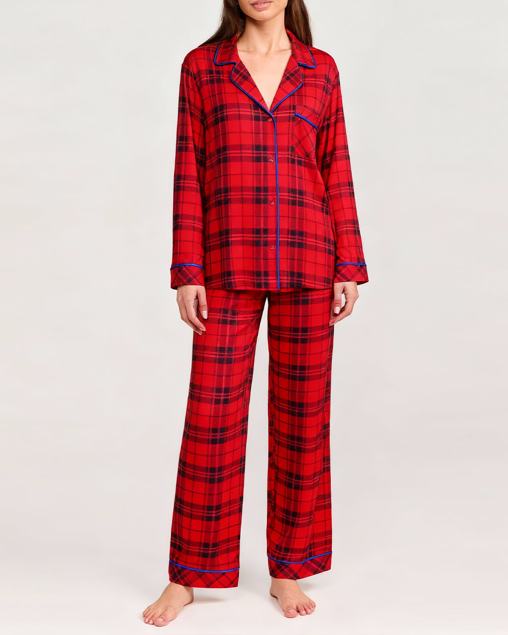 Scottish Tartan Print Pajama Set OMFORT