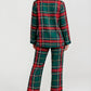 Green Scottish Tartan Plaid Print Pajama Set OMFORT