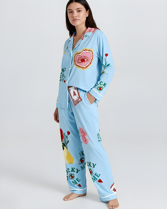 Maximalist Eye Print Pajama Set OMFORT