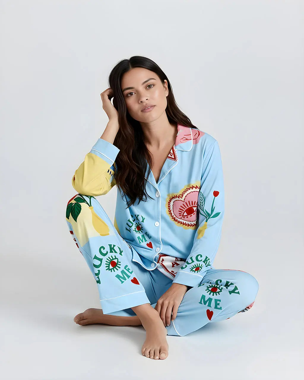 Maximalist Eye Print Pajama Set OMFORT