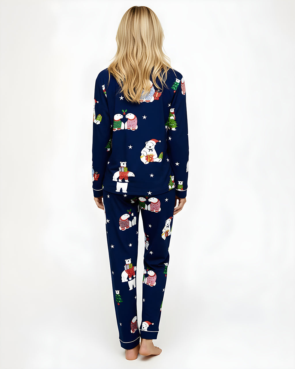 Christmas Polar Bears Print Pajama Set OMFORT