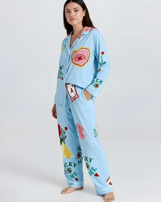 Maximalist Eye Print Pajama Set OMFORT