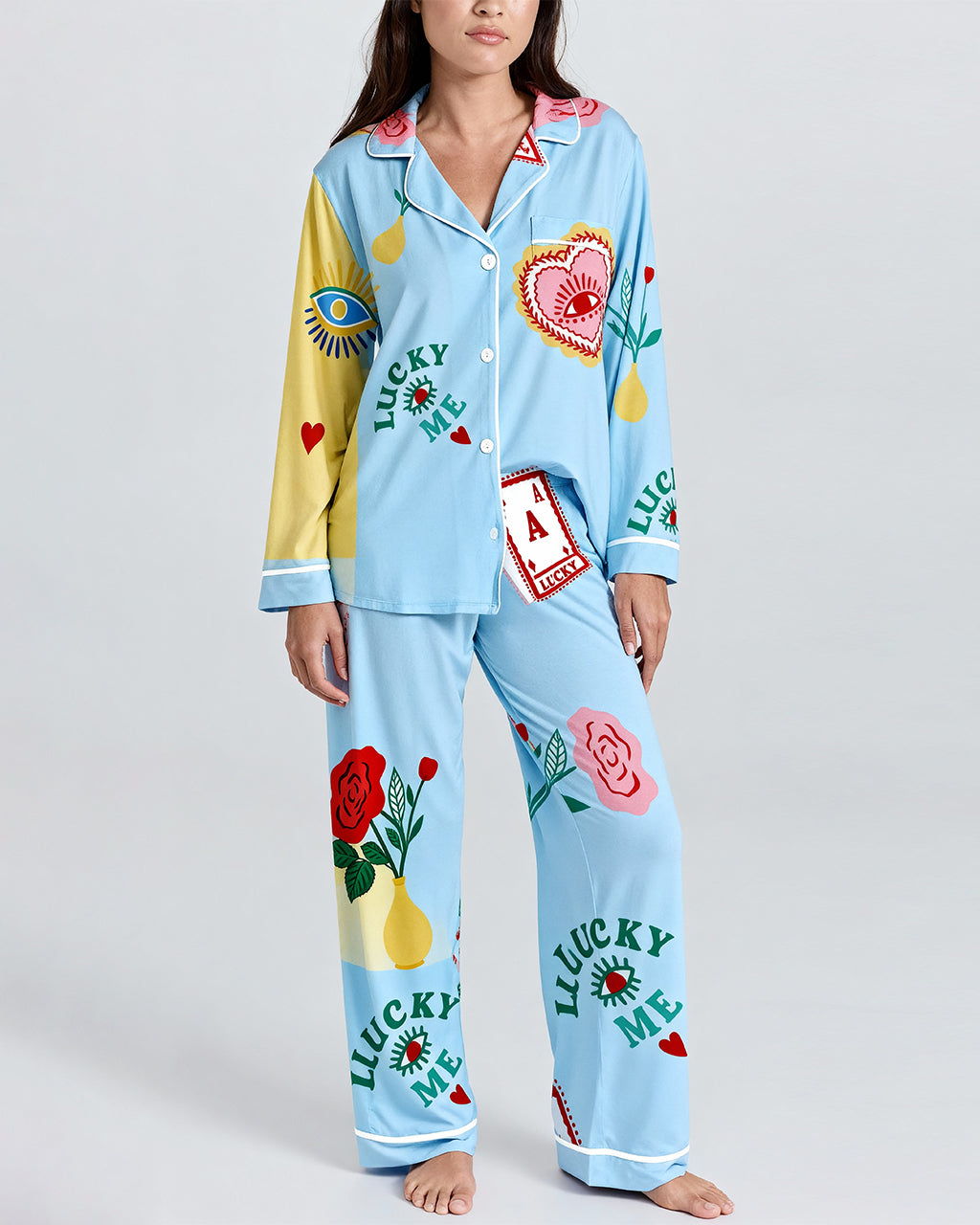 Maximalist Eye Print Pajama Set OMFORT