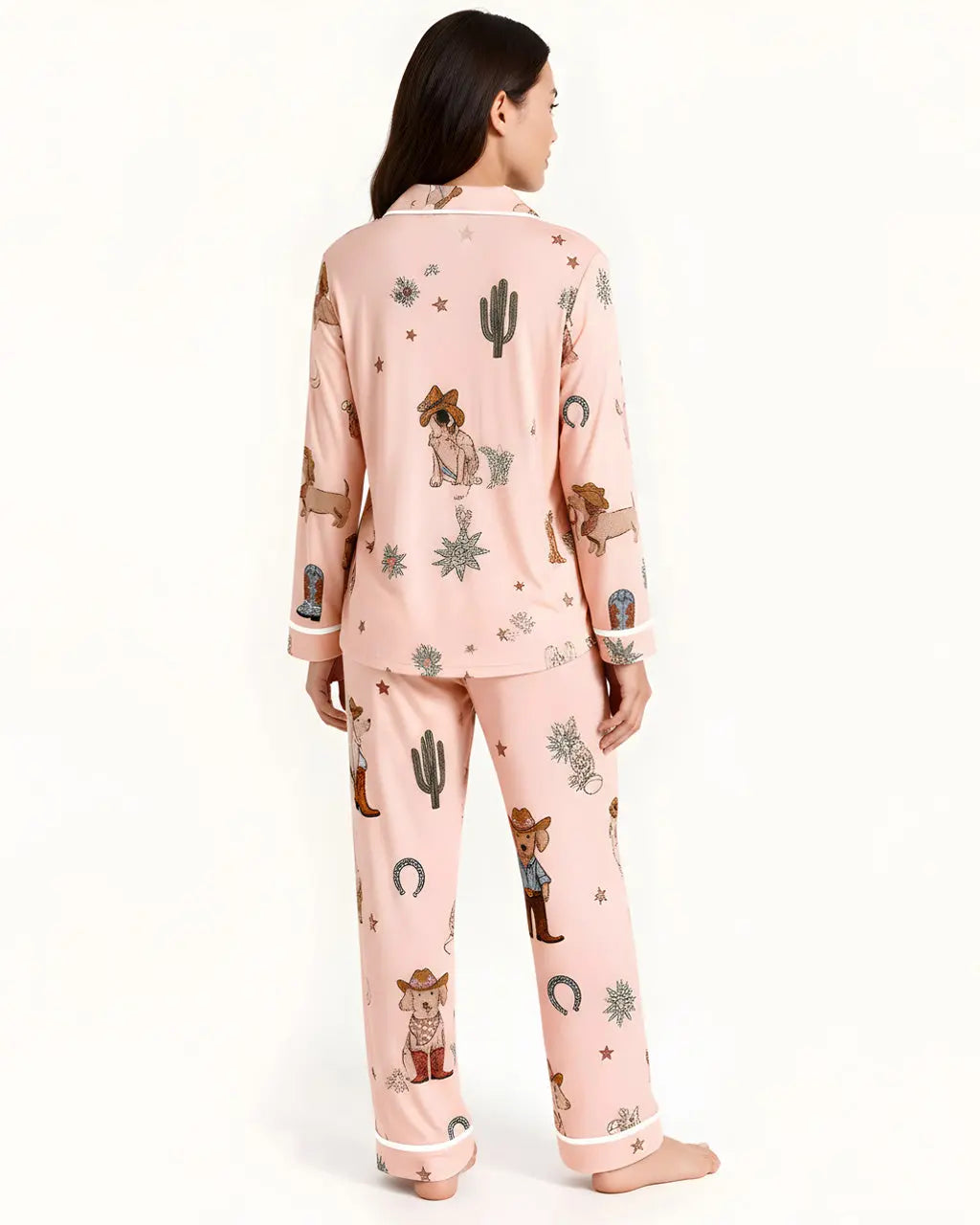 Cowboy Dogs Print Pajama Set - OMFORT