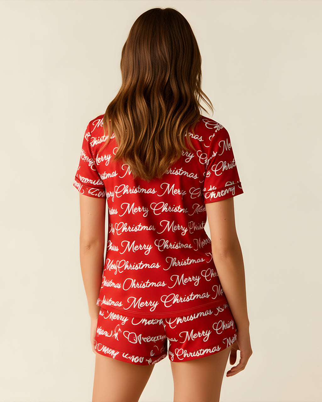 Merry Christmas Letter Print Pajama Set OMFORT