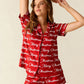 Merry Christmas Letter Print Pajama Set OMFORT