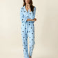 Stripe Bow Print Long Pajama Set OMFORT