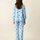 Stripe Bow Print Long Pajama Set OMFORT