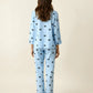 Stripe Bow Print Long Pajama Set OMFORT