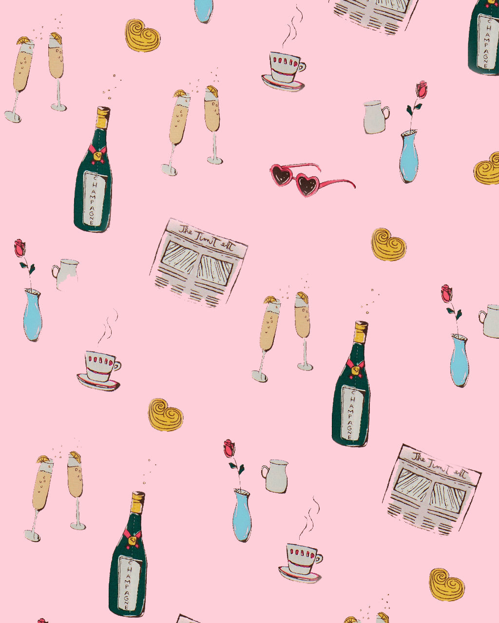 Champagne Brunch Print Pajama Set OMFORT