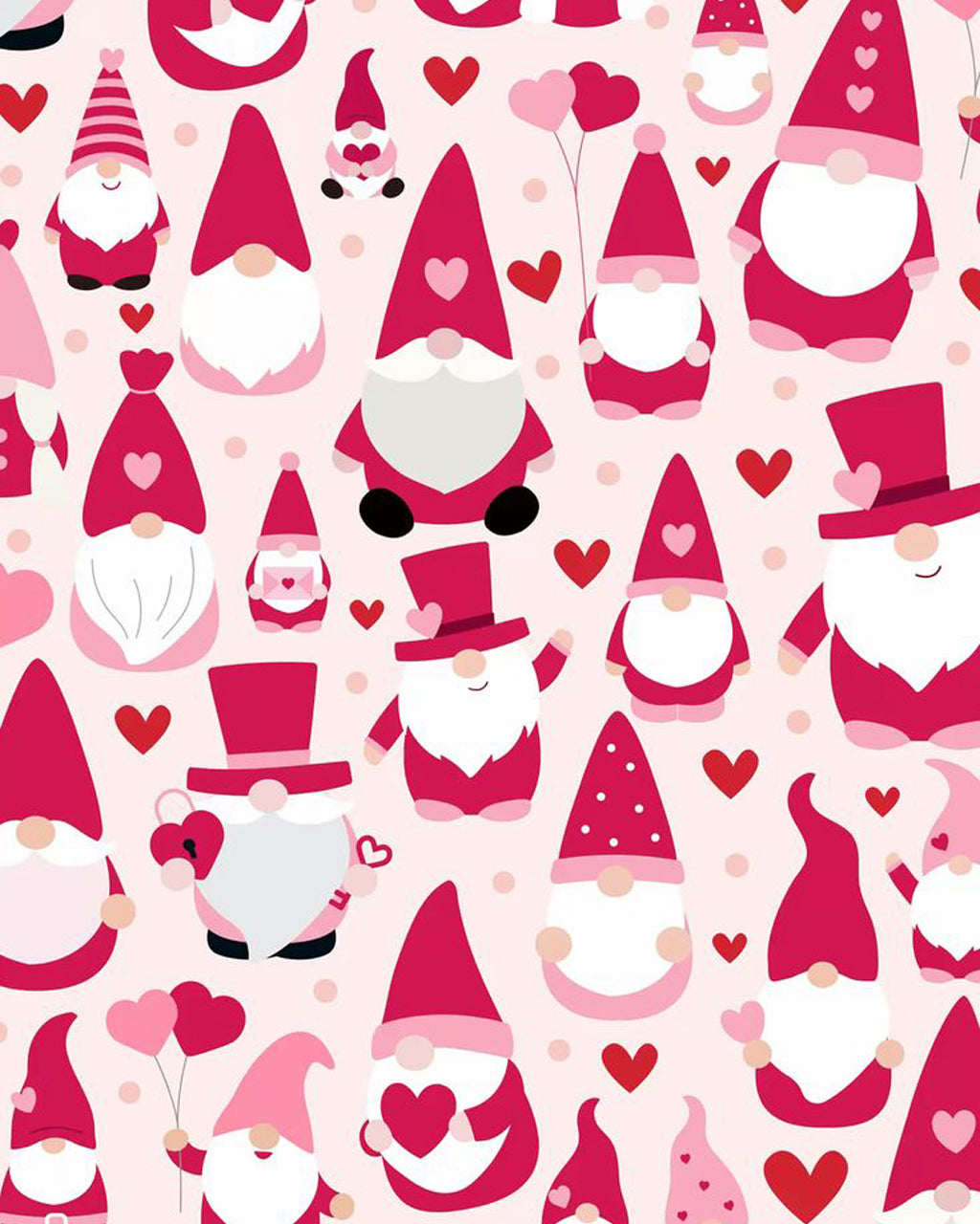Valentines Gnome Heart Print Pajama Set OMFORT