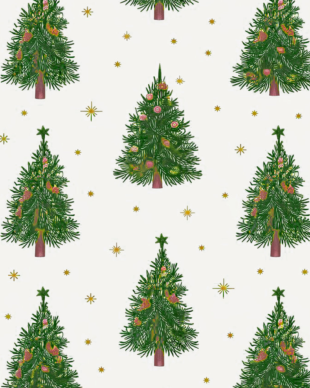 Christmas Tree Star Print Pajama Set OMFORT