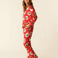 Retro Christmas Santa Stripe Print Pajama Set OMFORT