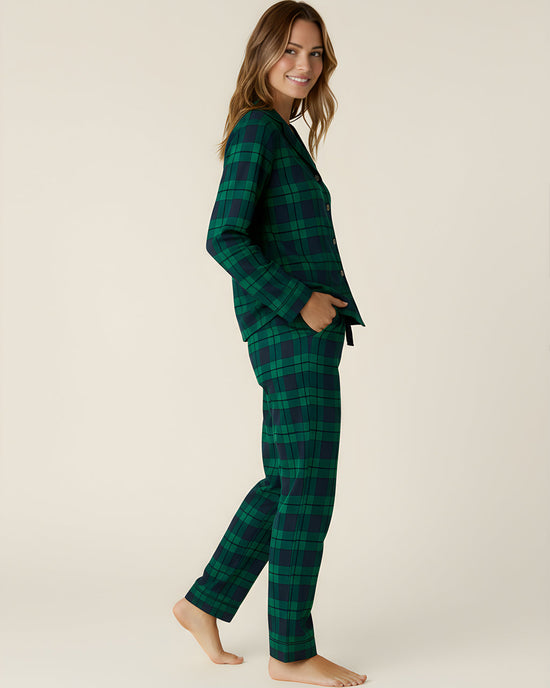 Classic Green Scotch Plaid Pajama Set OMFORT