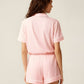 Solid Button-up Short Pajama Set OMFORT