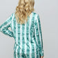 Snowflake Ice Skate Stripe Pajama Set OMFORT