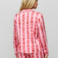 Palm Tree Snowflake Pink Stripe Pajama Set OMFORT
